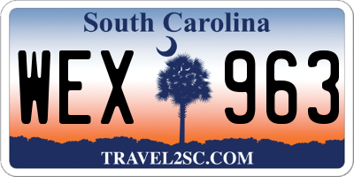 SC license plate WEX963
