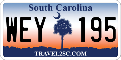 SC license plate WEY195