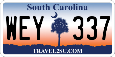 SC license plate WEY337