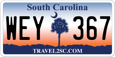 SC license plate WEY367