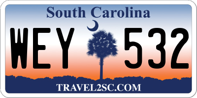 SC license plate WEY532