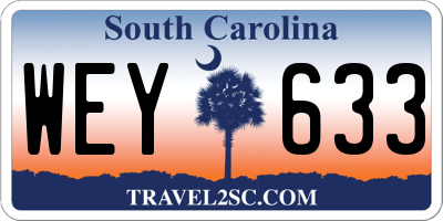 SC license plate WEY633