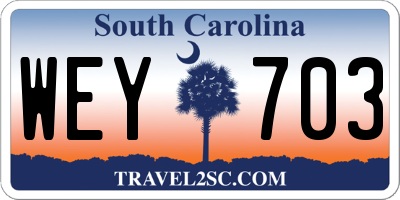 SC license plate WEY703