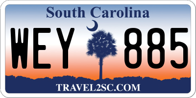 SC license plate WEY885