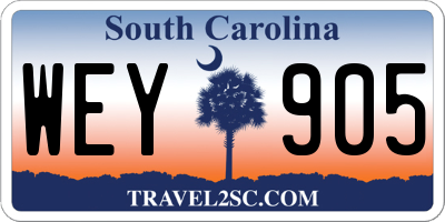 SC license plate WEY905