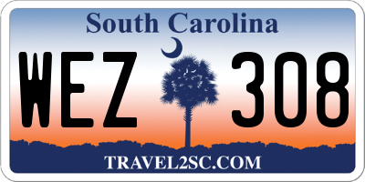 SC license plate WEZ308