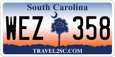 SC license plate WEZ358
