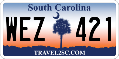 SC license plate WEZ421