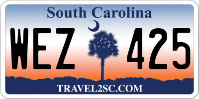 SC license plate WEZ425
