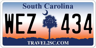 SC license plate WEZ434