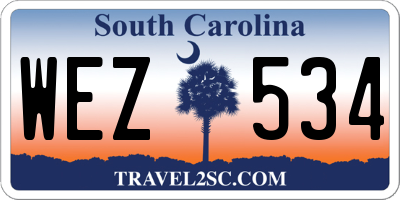 SC license plate WEZ534