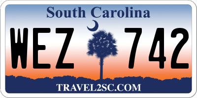 SC license plate WEZ742