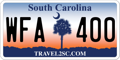 SC license plate WFA400