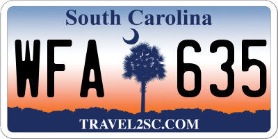 SC license plate WFA635