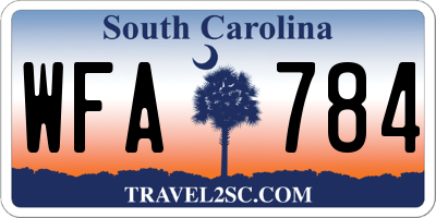 SC license plate WFA784
