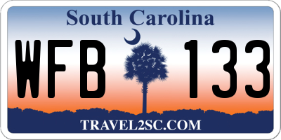 SC license plate WFB133