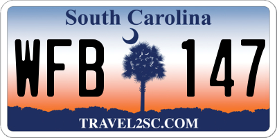 SC license plate WFB147