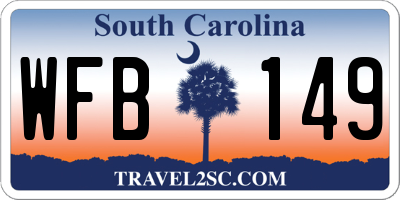 SC license plate WFB149