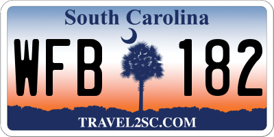 SC license plate WFB182