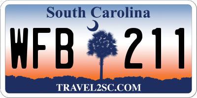 SC license plate WFB211