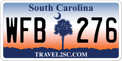 SC license plate WFB276