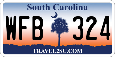 SC license plate WFB324