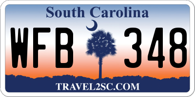 SC license plate WFB348