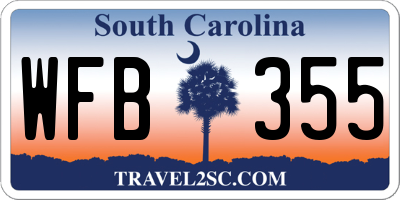 SC license plate WFB355