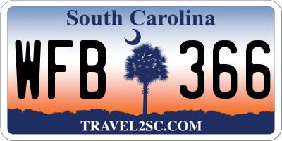 SC license plate WFB366