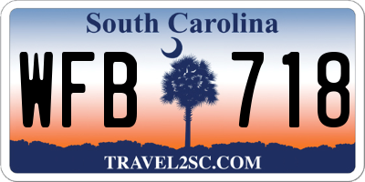 SC license plate WFB718