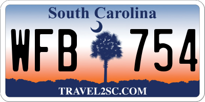 SC license plate WFB754