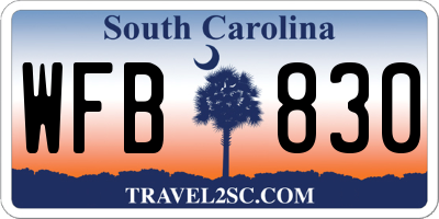 SC license plate WFB830