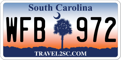 SC license plate WFB972