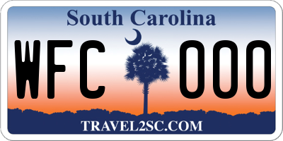 SC license plate WFC000