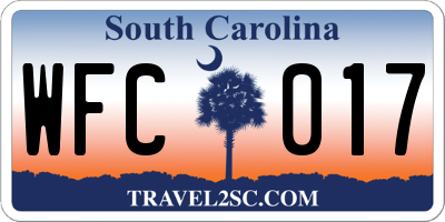 SC license plate WFC017