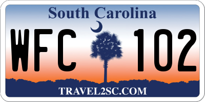 SC license plate WFC102