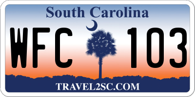 SC license plate WFC103