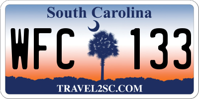 SC license plate WFC133