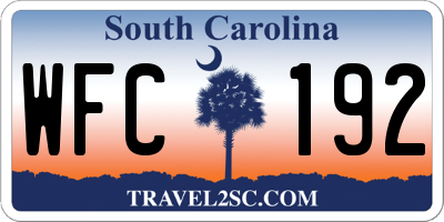 SC license plate WFC192