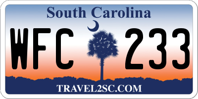 SC license plate WFC233
