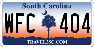 SC license plate WFC404