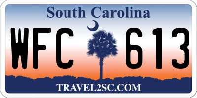 SC license plate WFC613