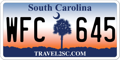 SC license plate WFC645