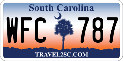 SC license plate WFC787