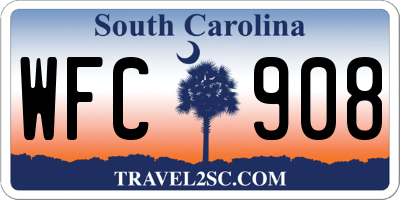 SC license plate WFC908