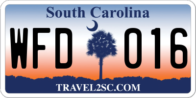 SC license plate WFD016