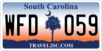 SC license plate WFD059