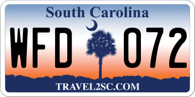 SC license plate WFD072