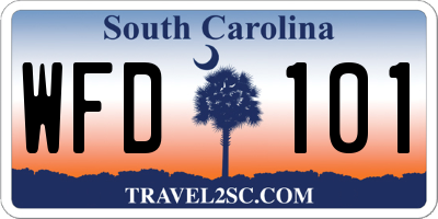 SC license plate WFD101