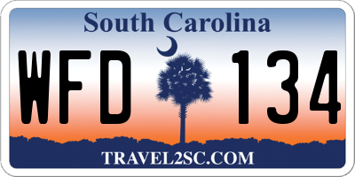 SC license plate WFD134
